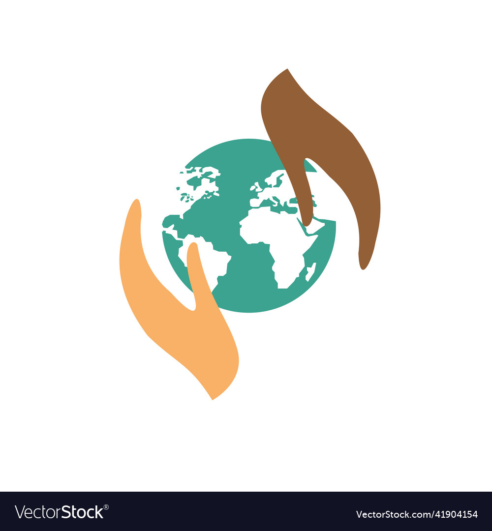 Hands holding globe earth day concept