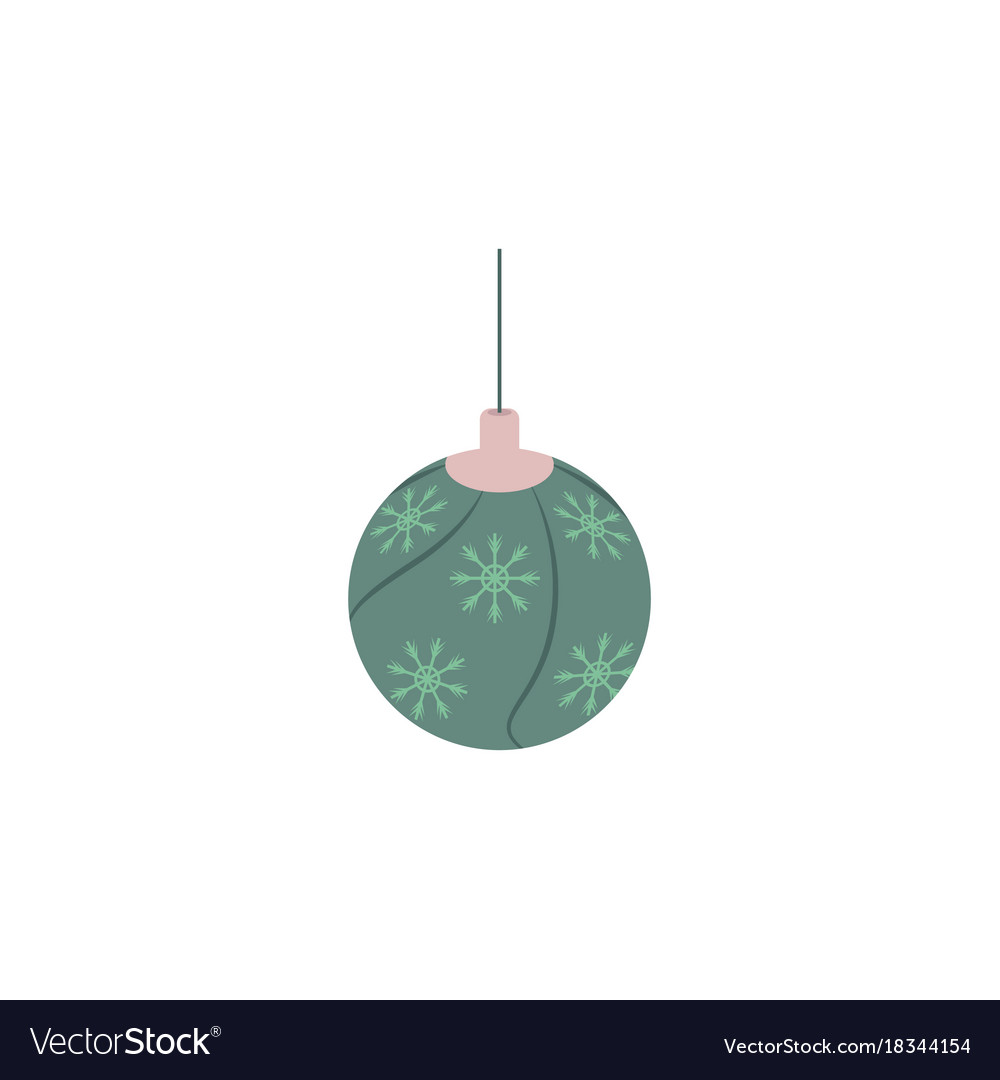 Hanging christmas ball decorated with snowflakes