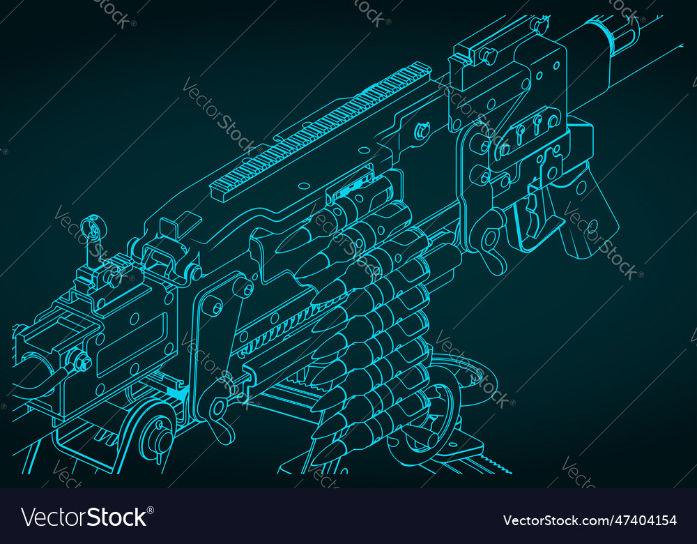 Heavy Machine Gun Close-up Royalty Free Vector Image