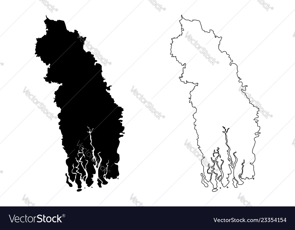 Khulna division map Royalty Free Vector Image - VectorStock