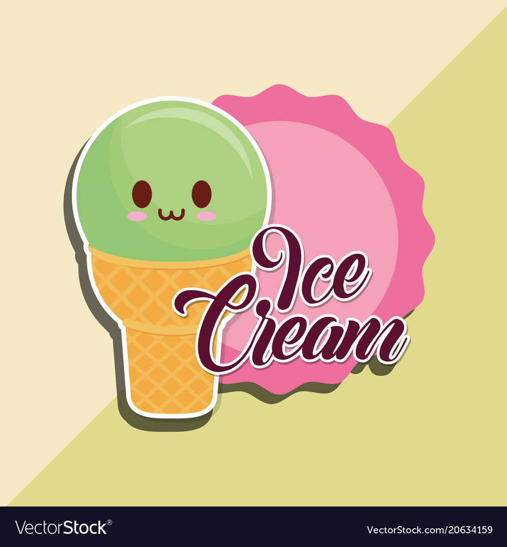 Kawaii ice cream icon