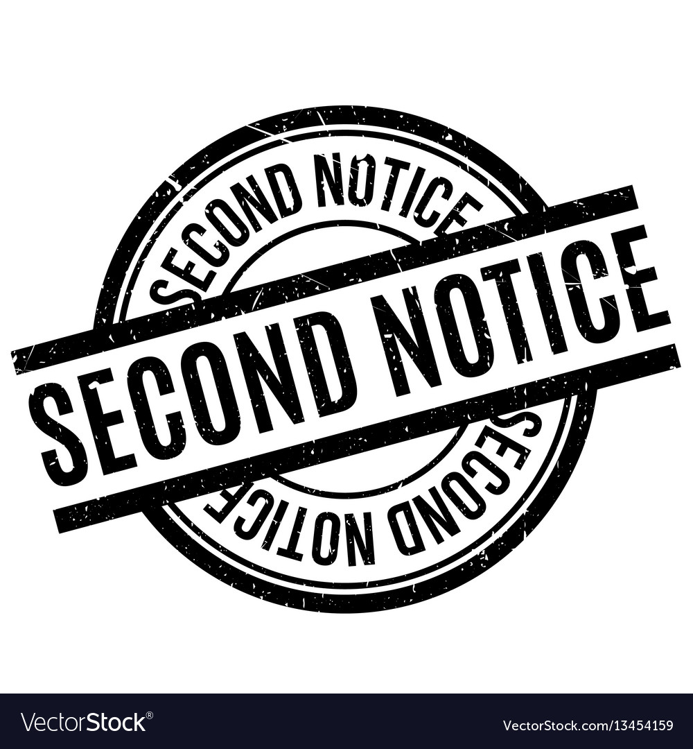 Second notice rubber stamp Royalty Free Vector Image