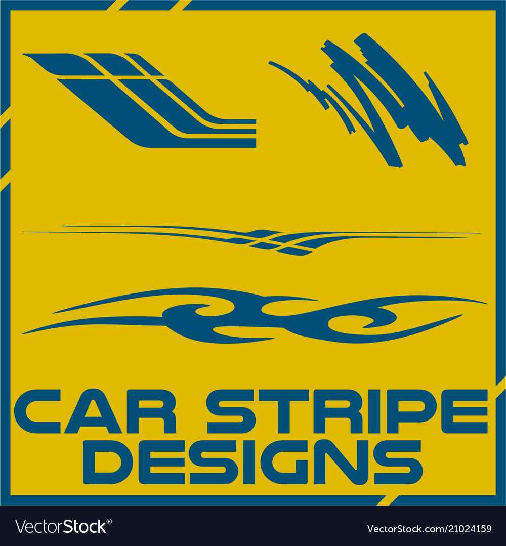 Tribal and cool car stripe design set adhesive