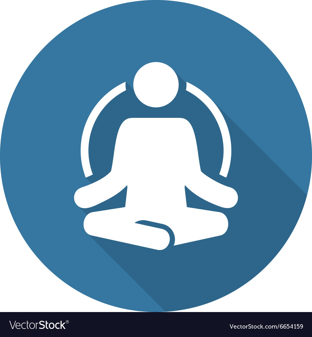 Yoga Fitness Icon Flat Design Royalty Free Vector Image