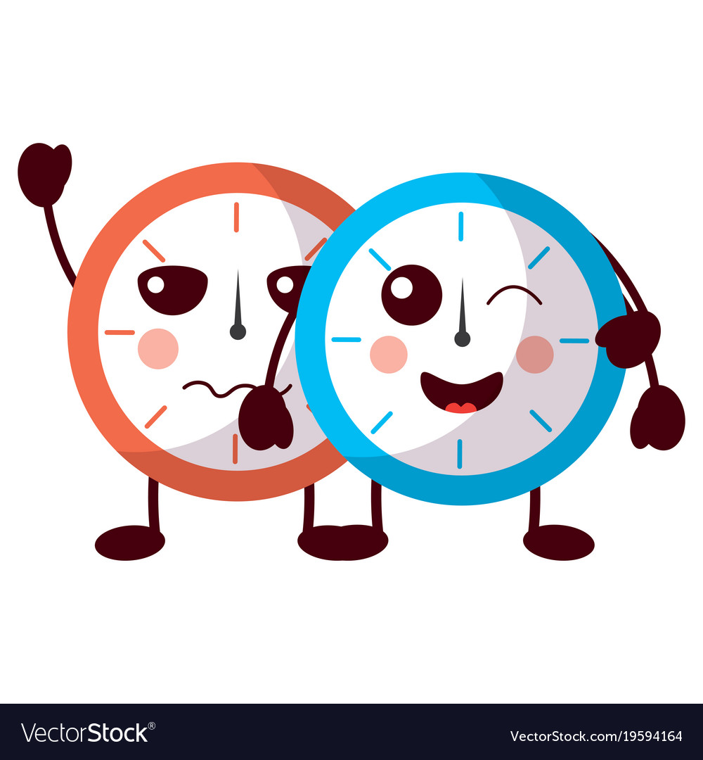 Clock kawaii icon image