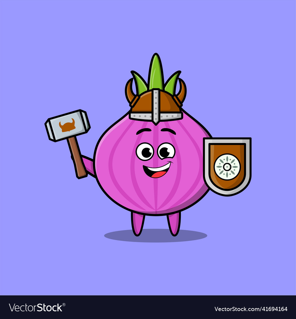 Cute cartoon character onion viking pirate