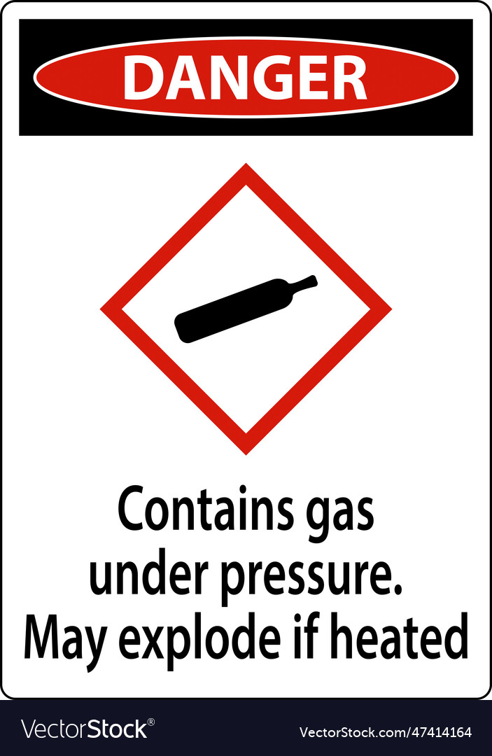 Danger contains gas under pressure ghs sign