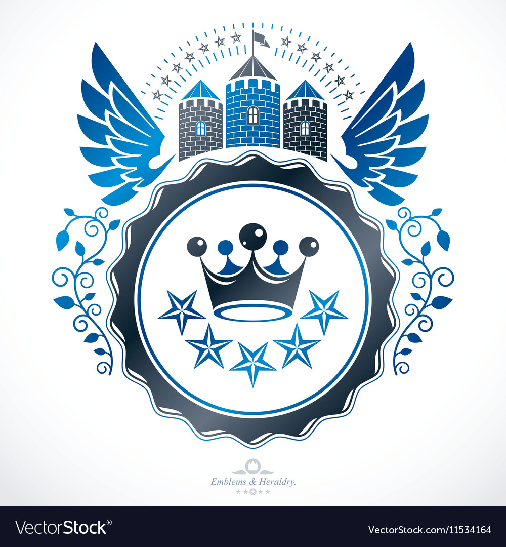 Emblem vintage heraldic design Royalty Free Vector Image