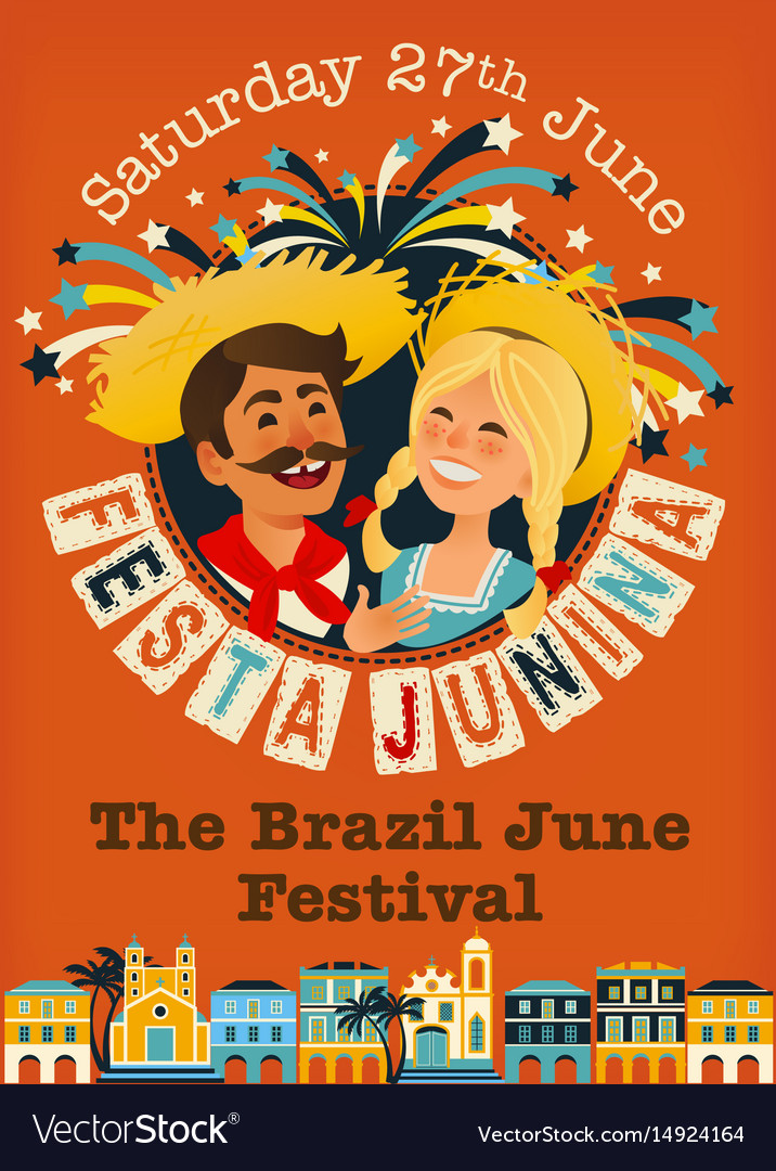 Festa junina brazil june festival Royalty Free Vector Image