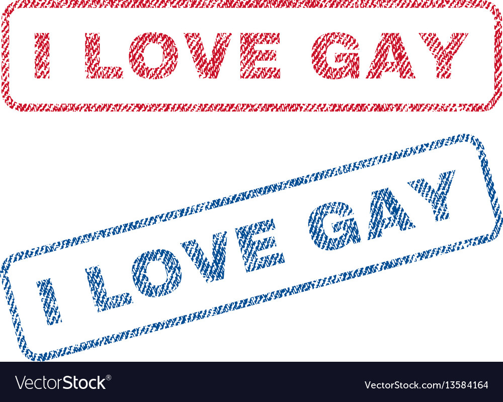 I love gay textile stamps Royalty Free Vector Image