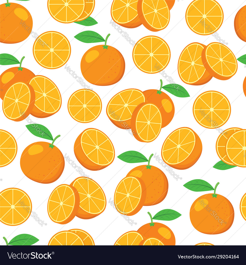 Ornages with slice piece seamless pattern