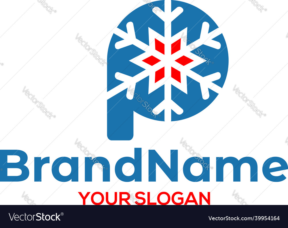 Simple p hvac logo design Royalty Free Vector Image