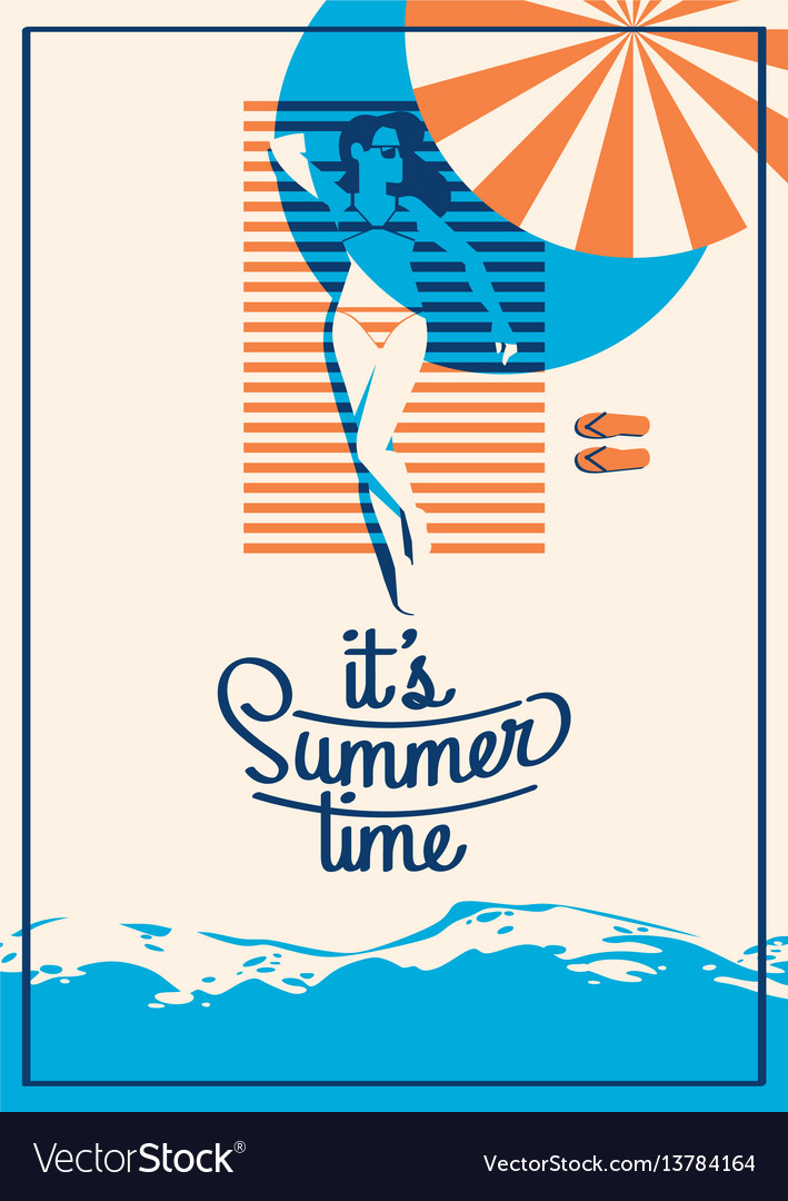 Summer holiday and camp poster Royalty Free Vector Image