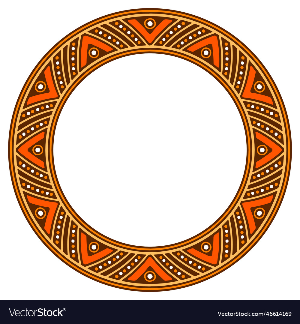 African ethnic round ornament hand stamp printing Vector Image