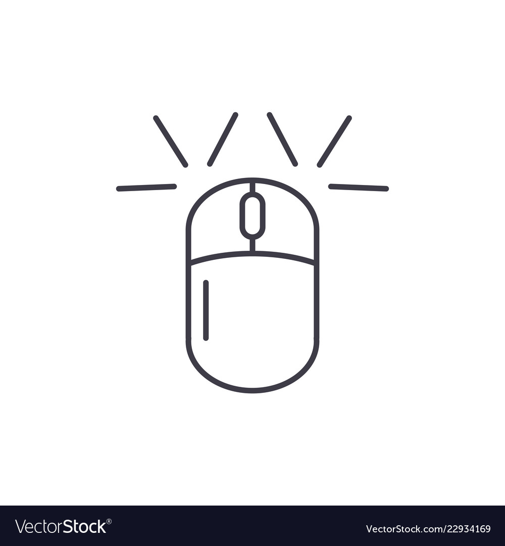 Computer Mouse Line Icon Concept Computer Mouse Vector Image