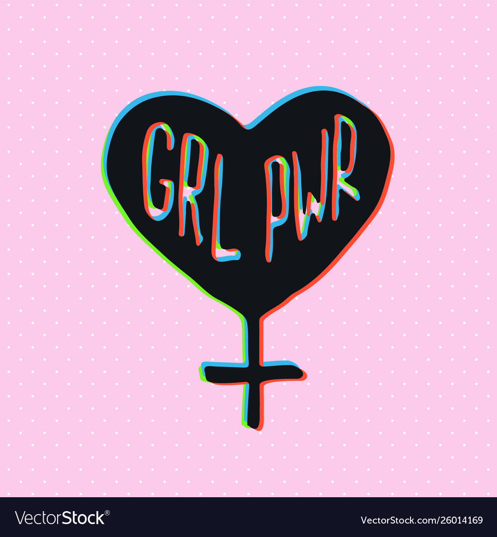 Girl power feminism zitates doodle