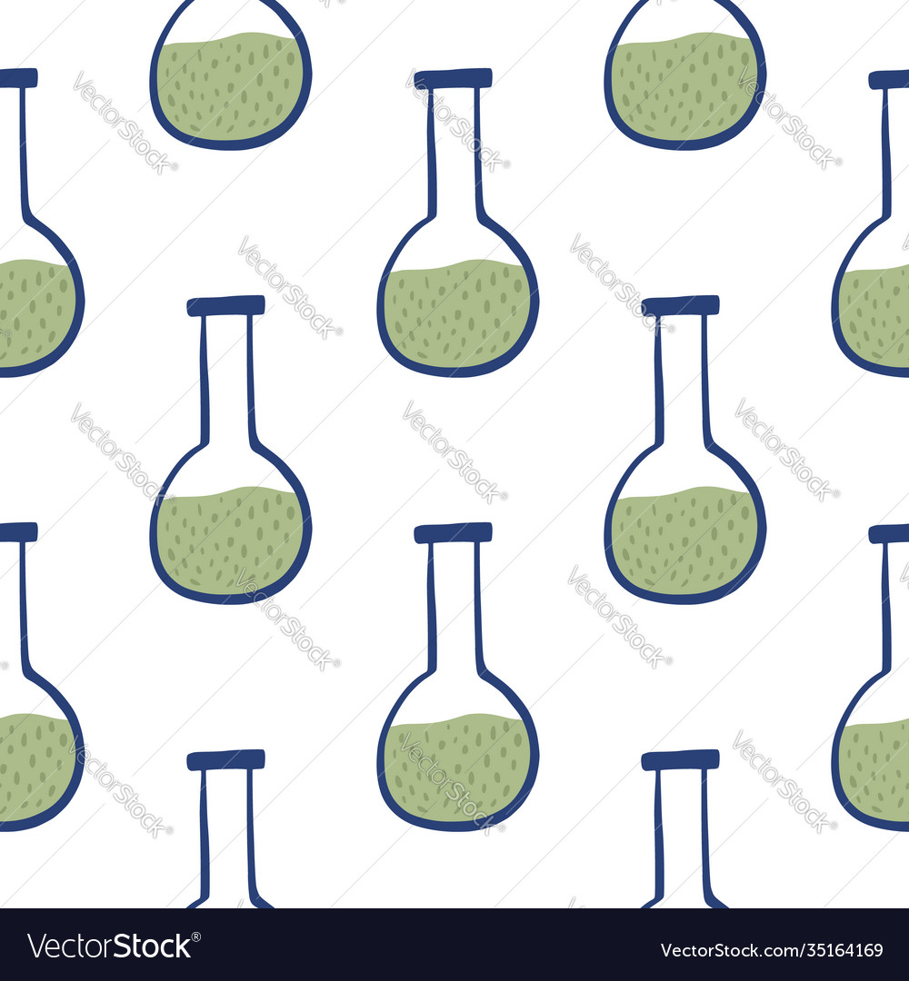 Isolated Chemistry Seamless Doodle Pattern Vector Image