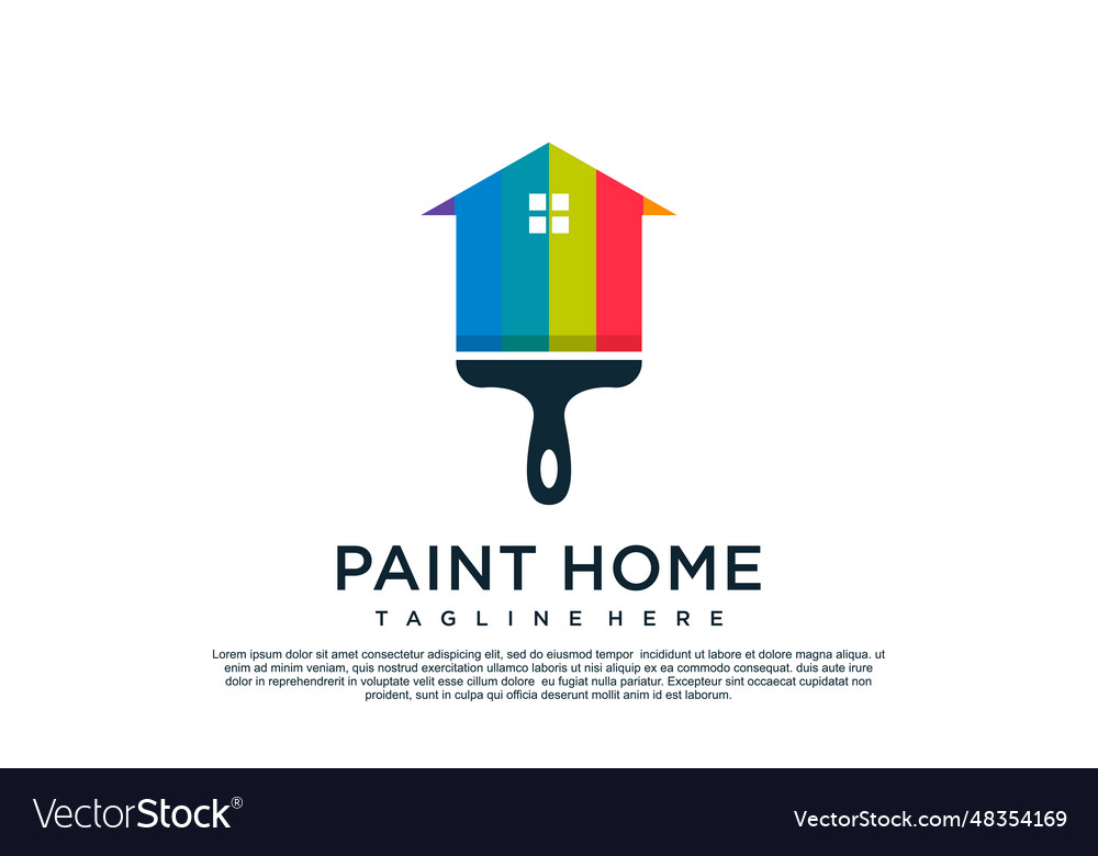 Paint logo design template with creative unique Vector Image