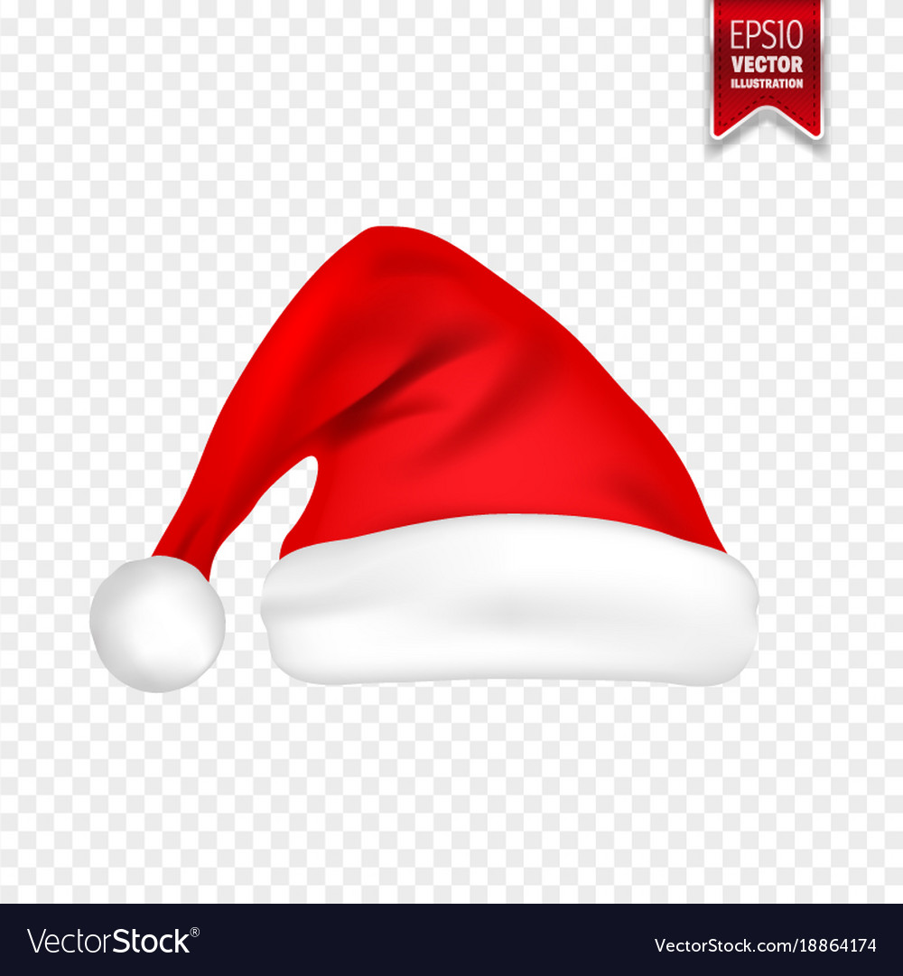 Christmas santa claus hats with shadow set new Vector Image