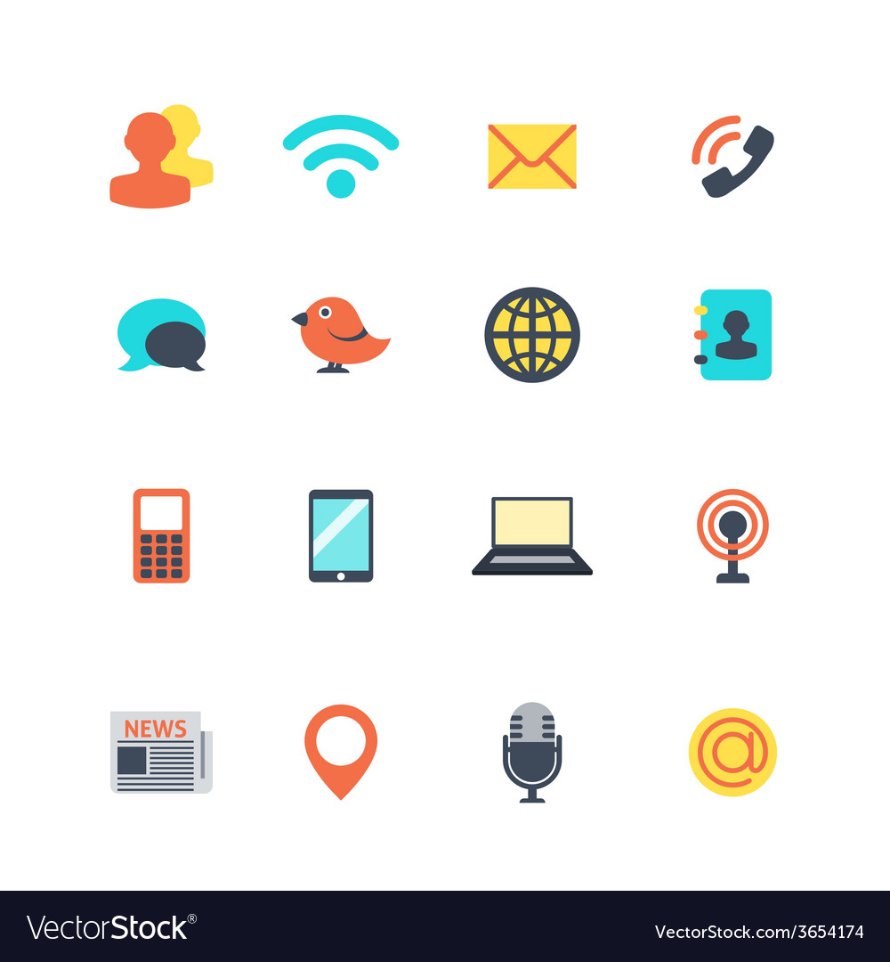 Communication icons Royalty Free Vector Image - VectorStock