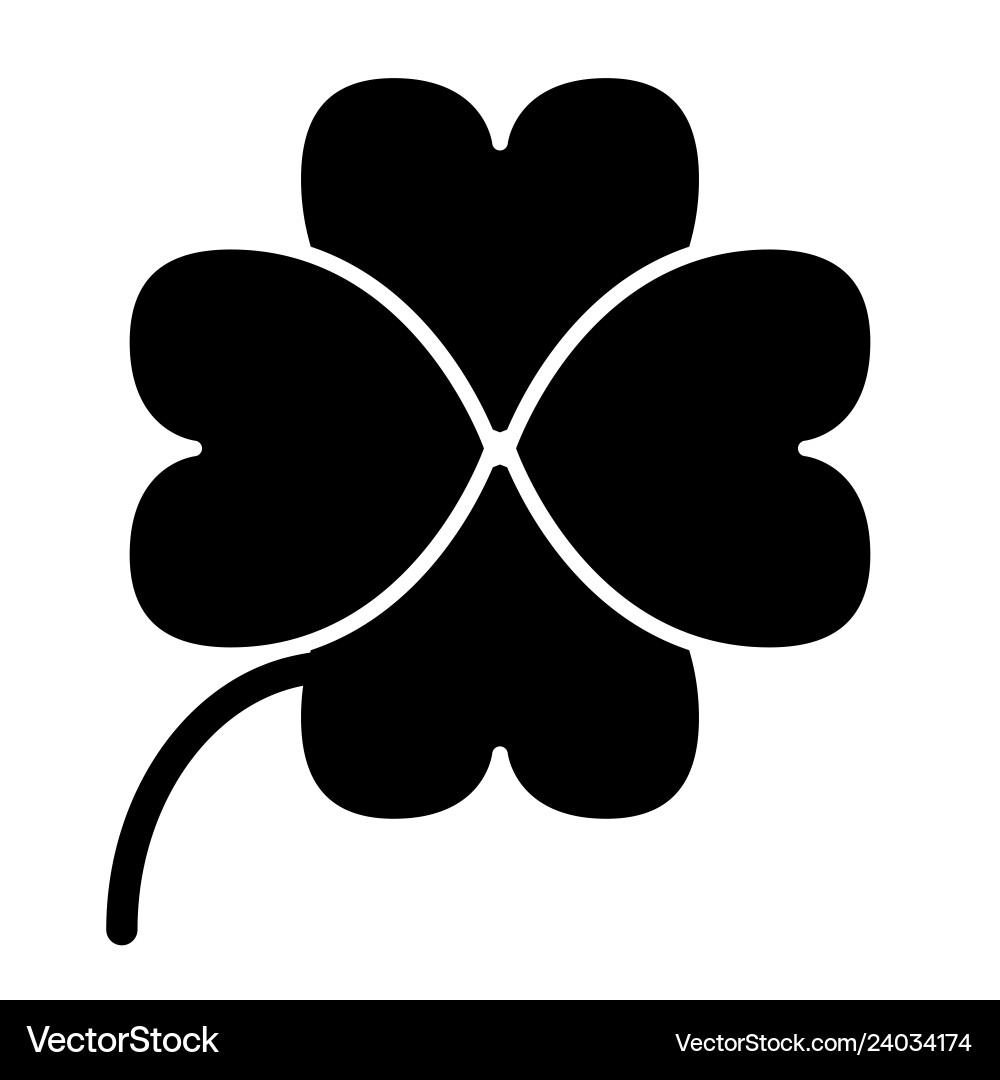 Four leaf clover solid icon shamrock Royalty Free Vector