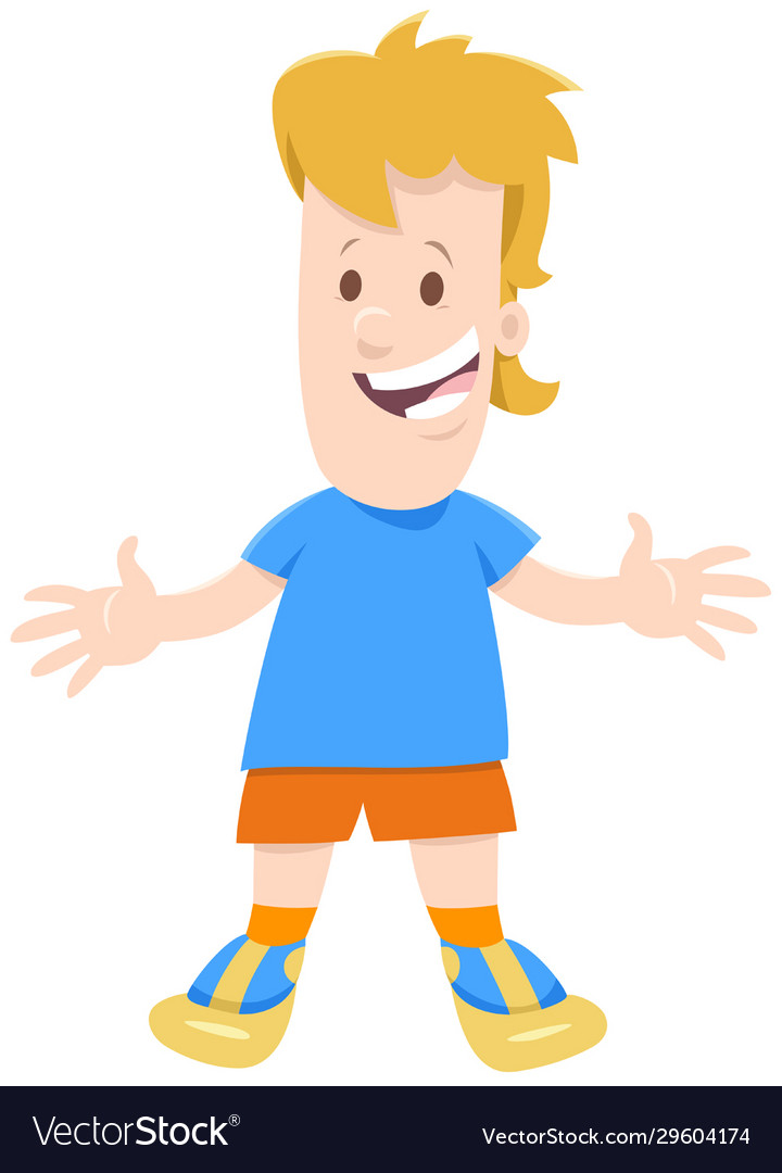 Funny boy cartoon character Royalty Free Vector Image