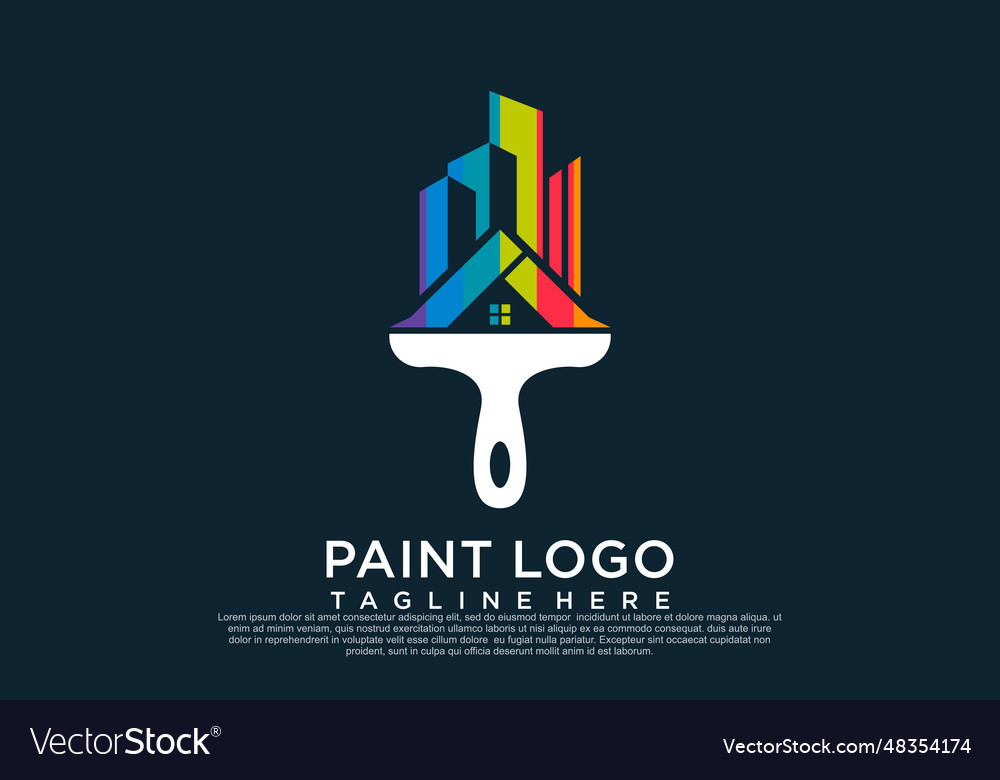 Paint logo design template with creative unique Vector Image