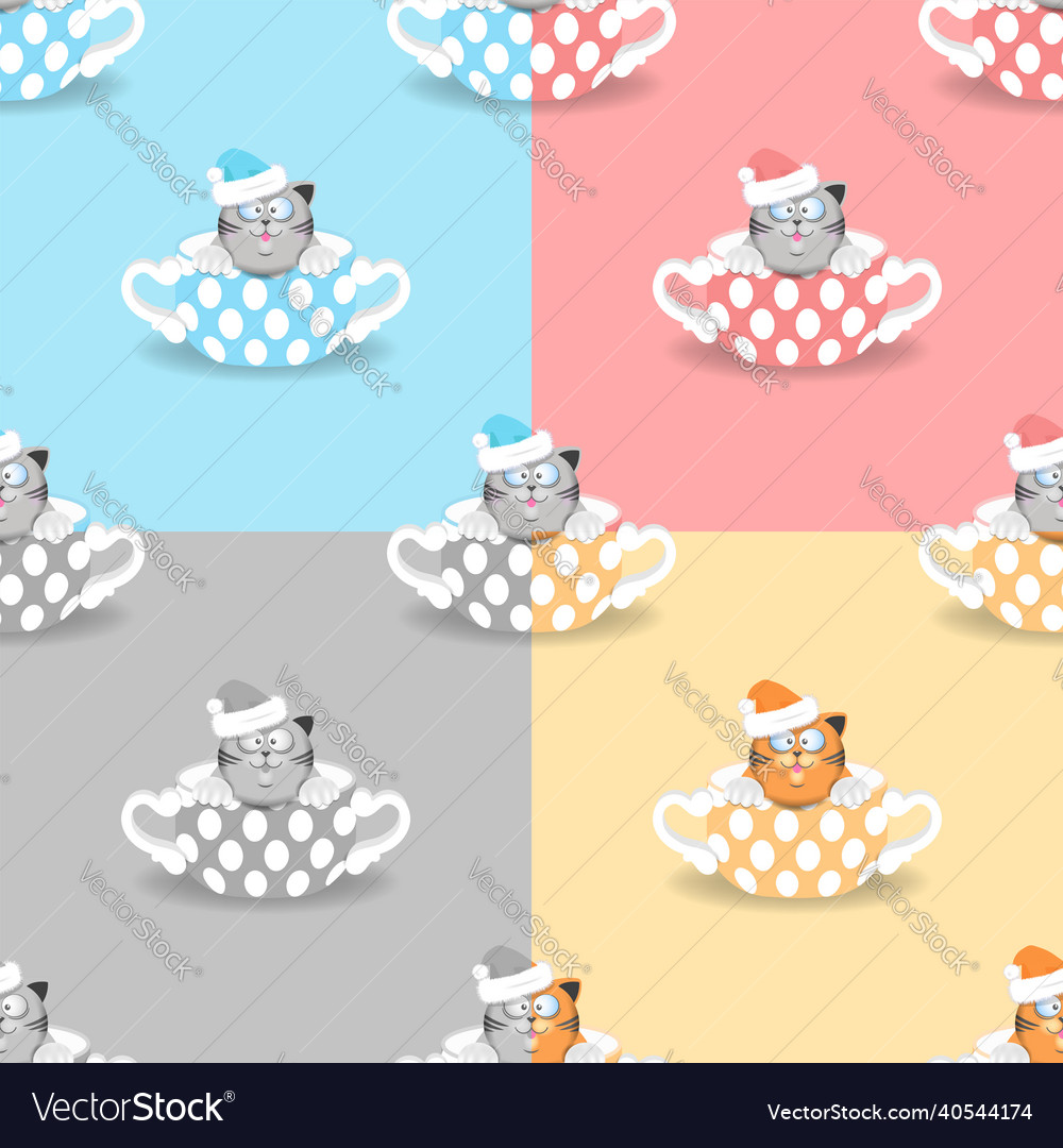 Set of seamless patterns a fat cartoon funny cute