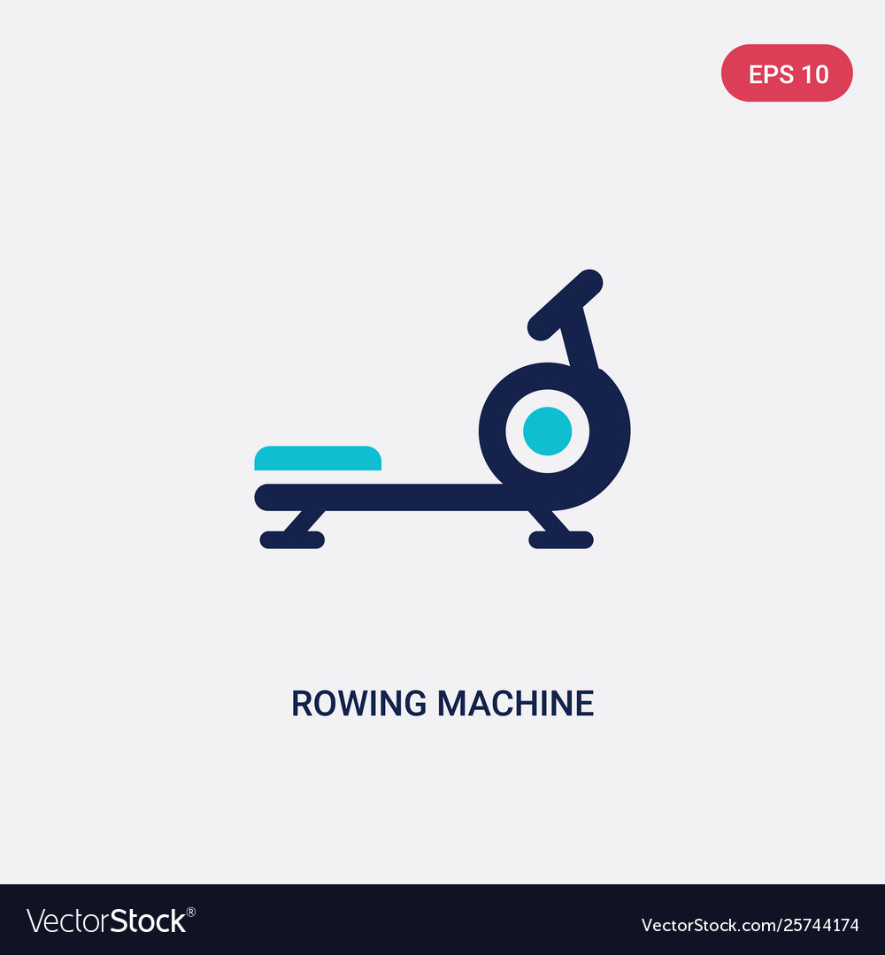 Two color rowing machine icon from gym and Vector Image
