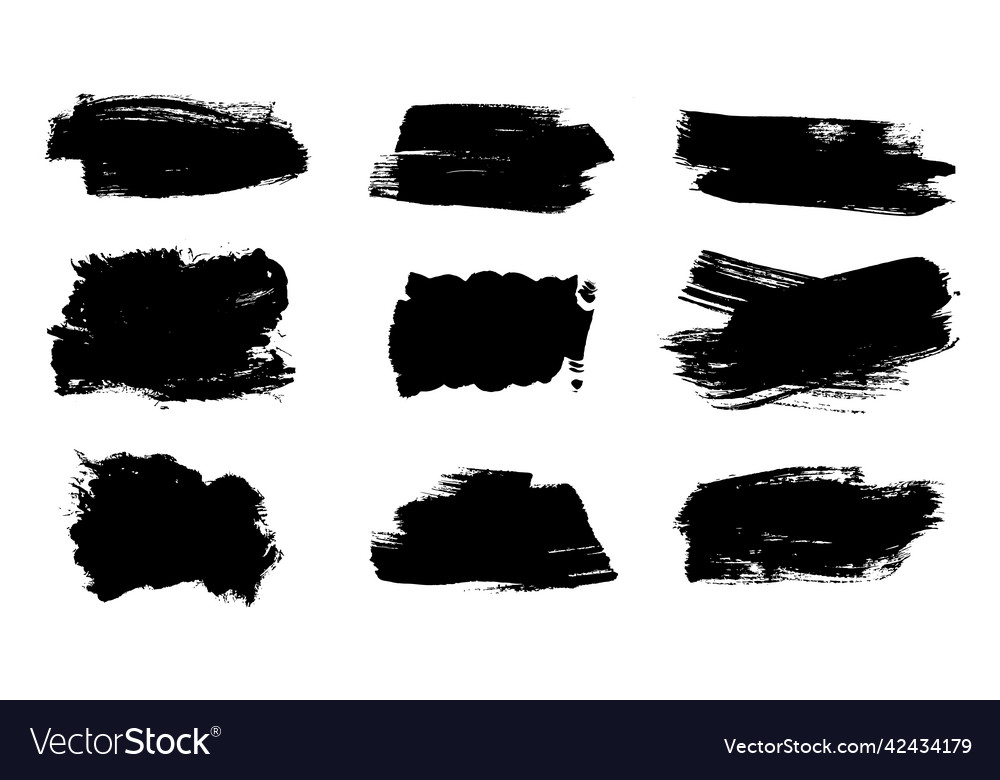 Brush strokes paintbrushes set grunge