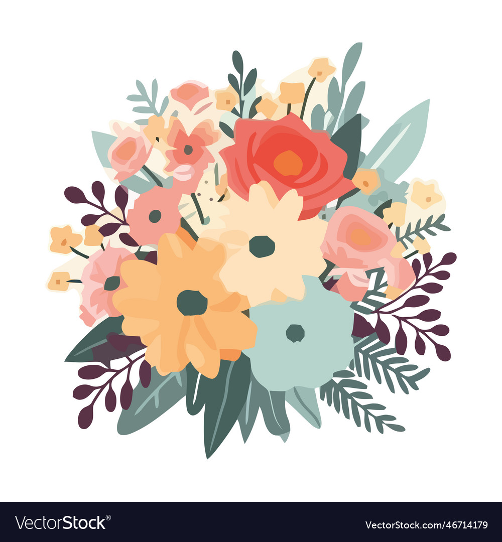 Floral bouquet of love nature celebration gift Vector Image