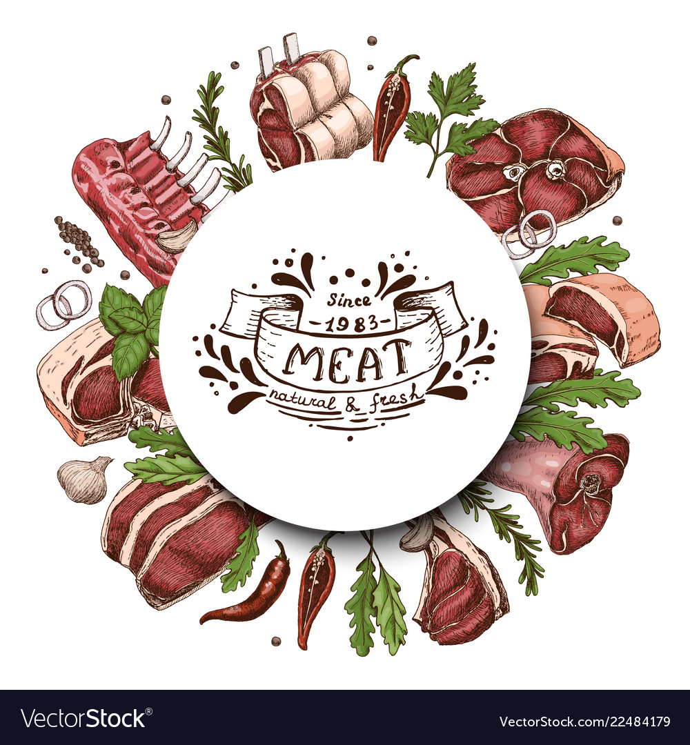 Isolated Meat Circle Royalty Free Vector Image