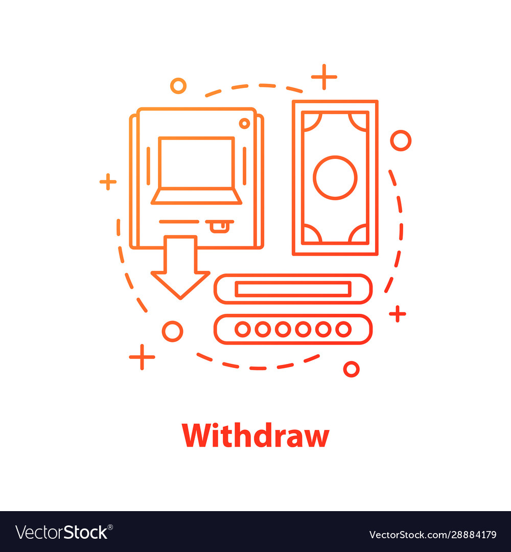 Withdraw money concept icon