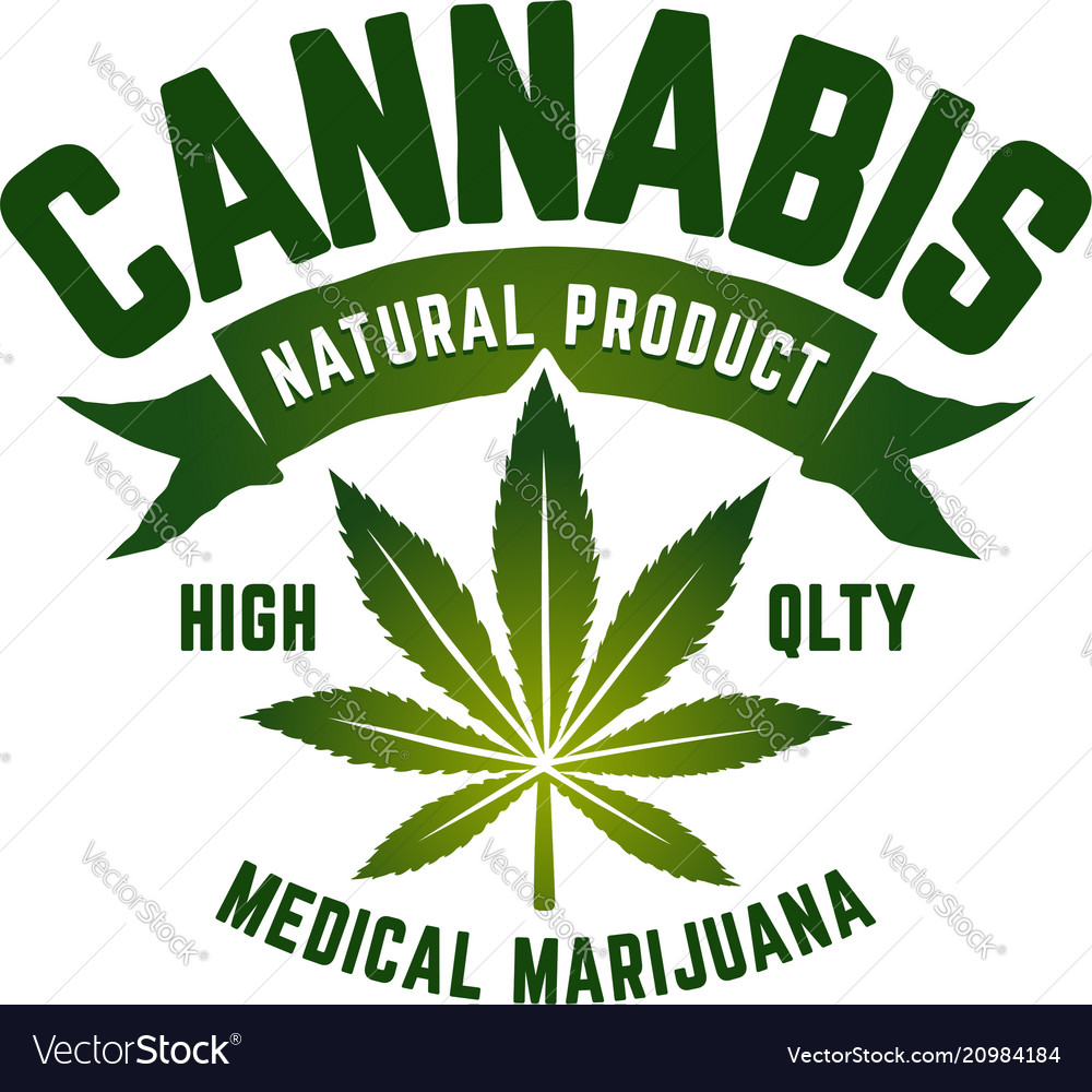 Cannabis emblem Royalty Free Vector Image - VectorStock