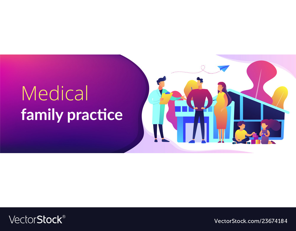Family Doctor Concept Banner Header Royalty Free Vector