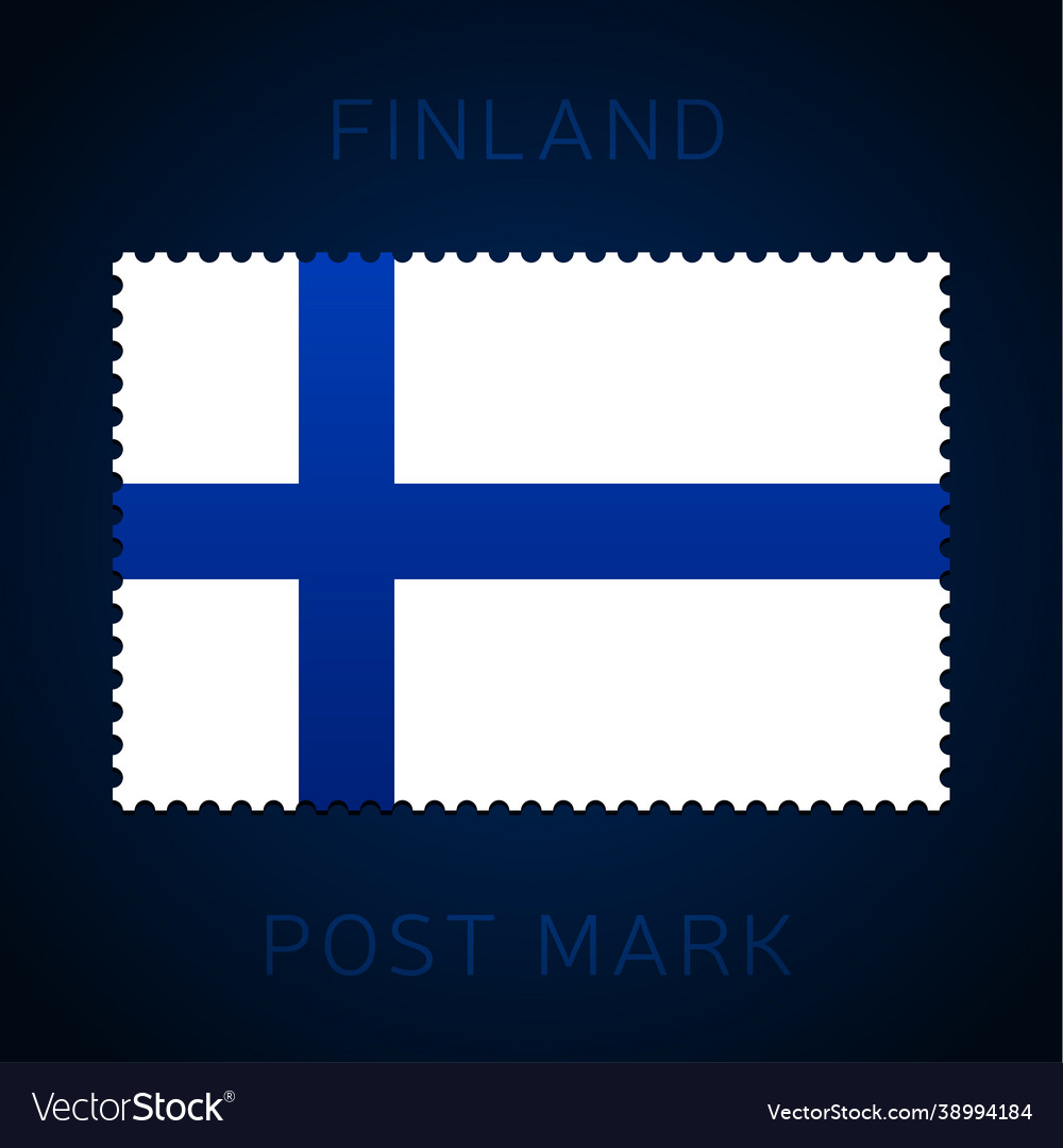 Finland postage mark national flag stamp