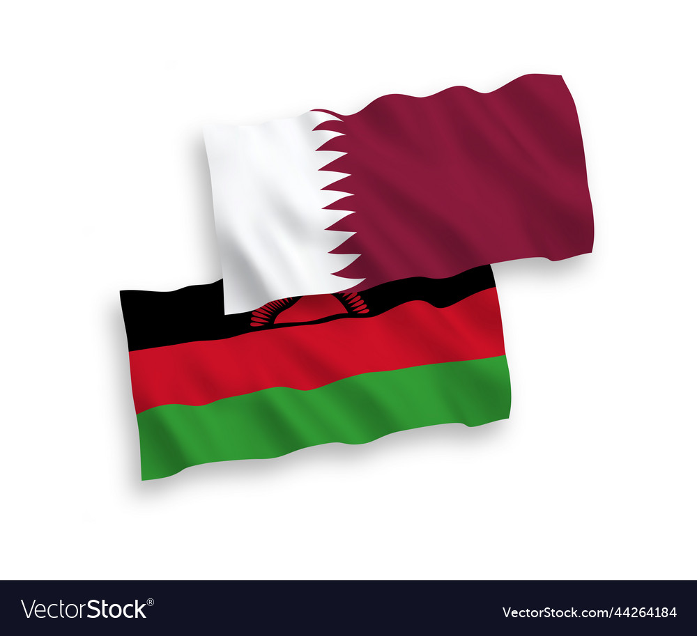 Flags of malawi and qatar on a white background Vector Image