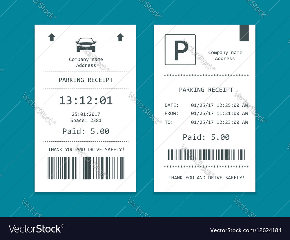 Isometric set of parking tickets flat