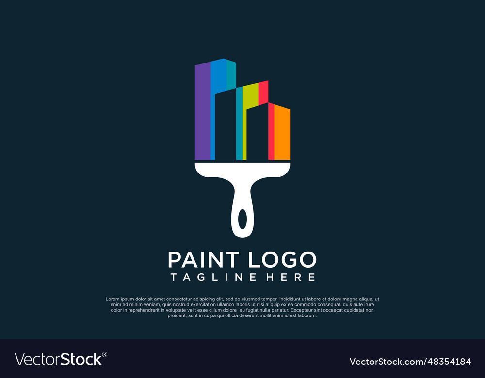 Paint logo design template with creative unique Vector Image