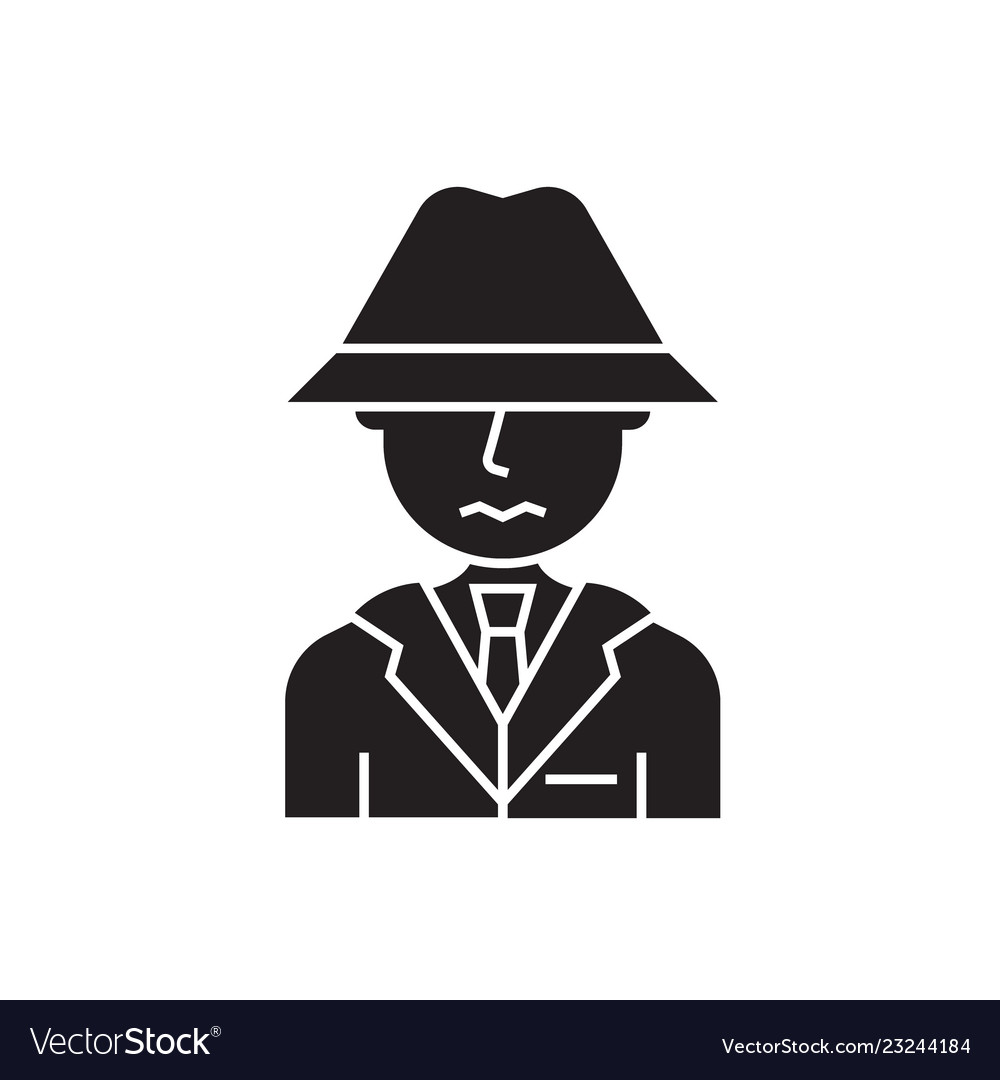 Suspicious person black concept icon Royalty Free Vector