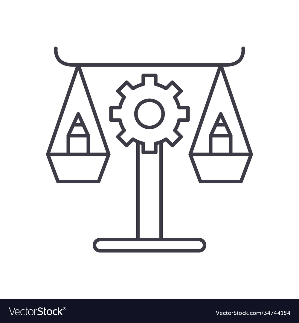 Systems and science icon linear isolated