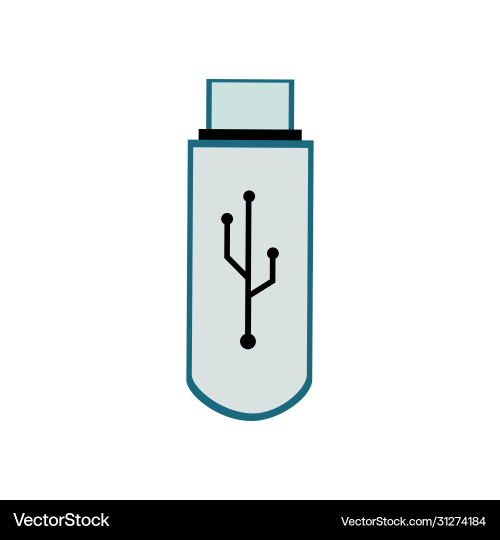 Usb flash memory drive on white background Vector Image