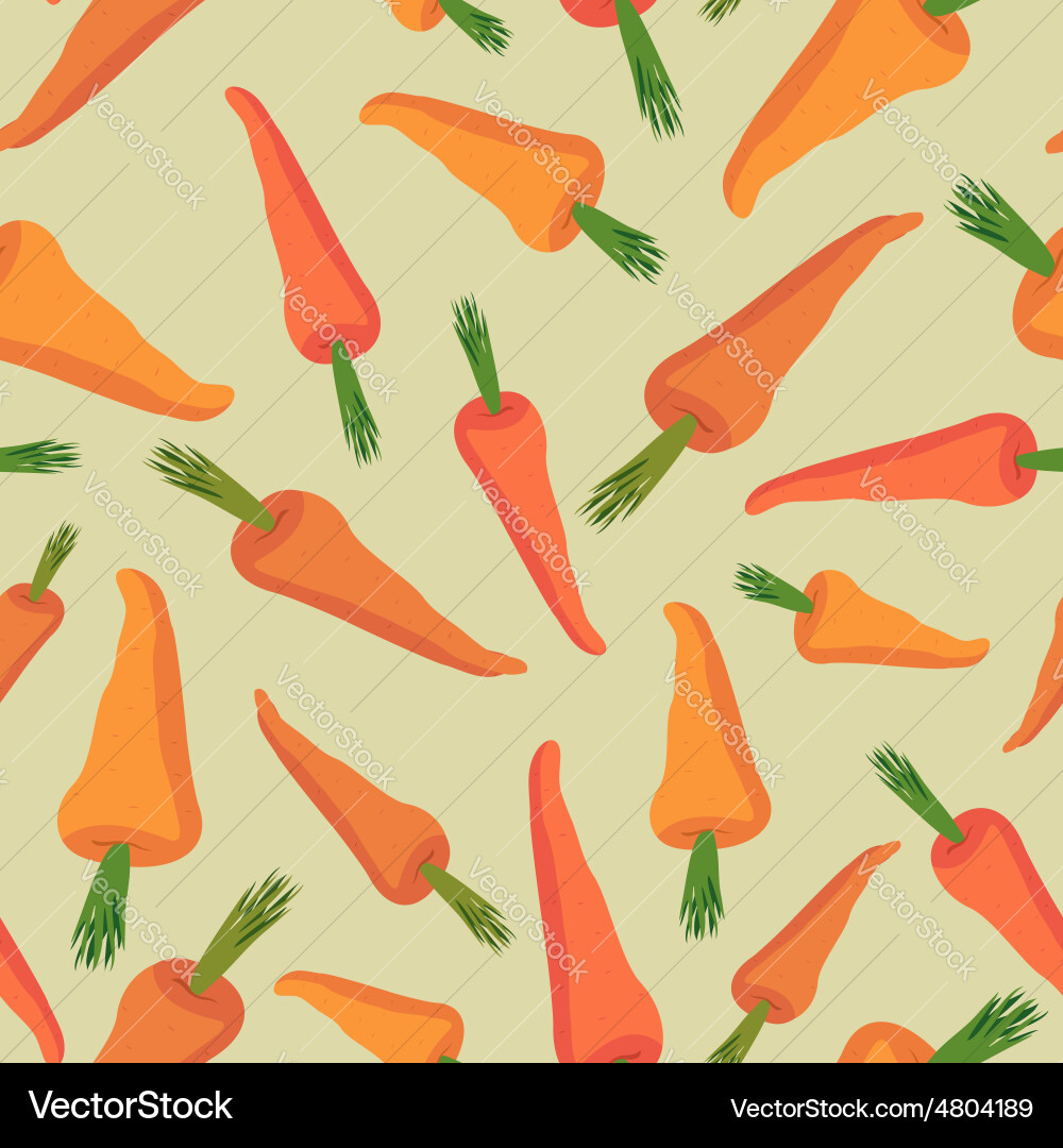 Carrot seamless pattern vegetable background Vector Image