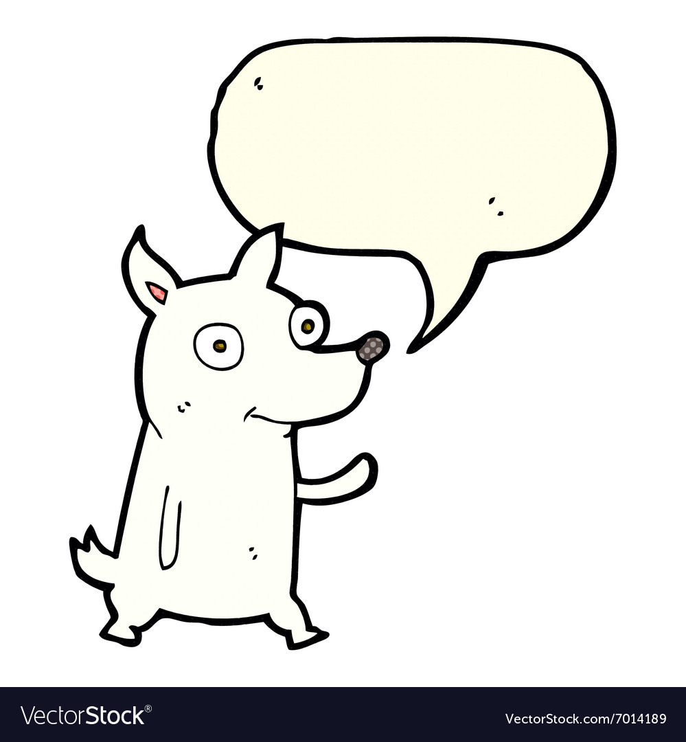 Cartoon little dog waving with speech bubble Vector Image