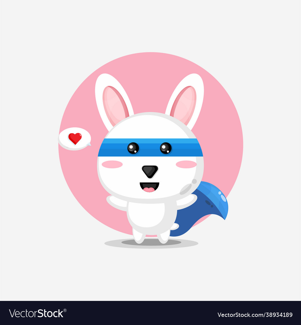 Cute rabbit becomes a super hero