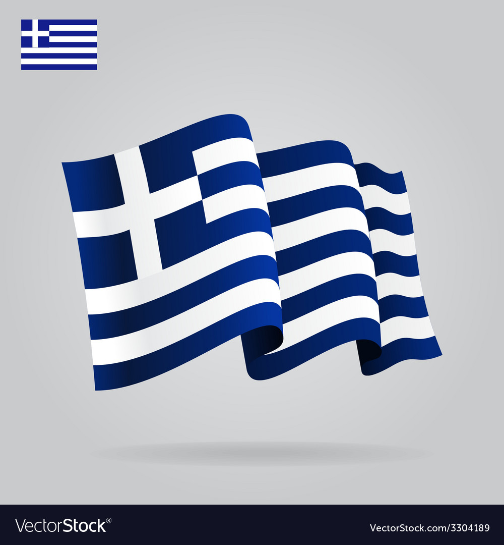 Flat and waving greek flag