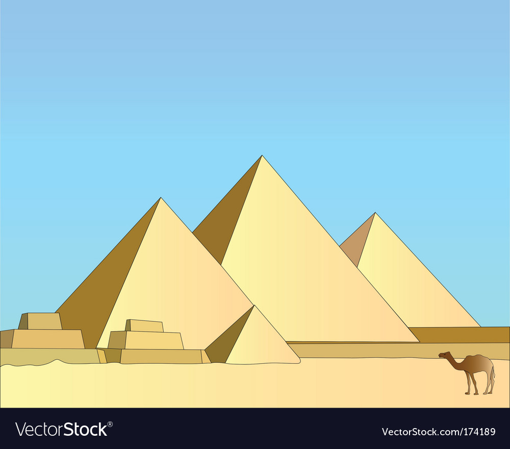 Group of the egyptian pyramids Royalty Free Vector Image