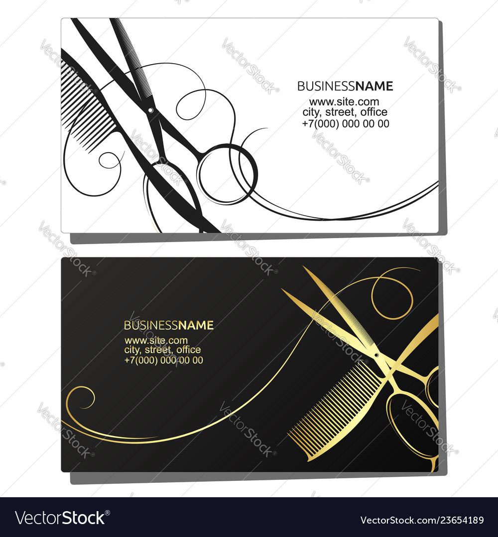 Hairdresser beauty salon business card Royalty Free Vector Intended For Hair Salon Business Card Template