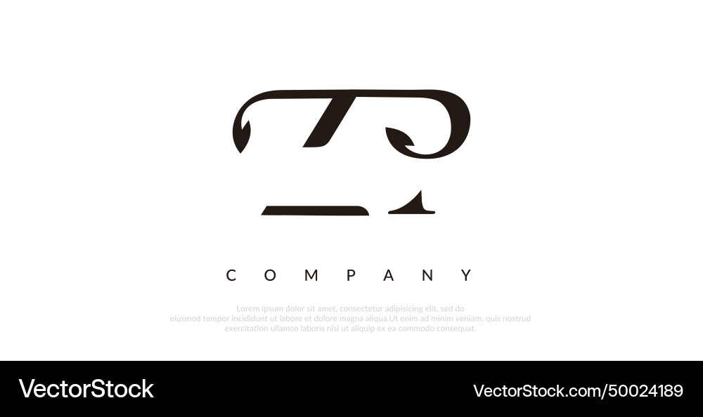 Initial zp logo design Royalty Free Vector Image