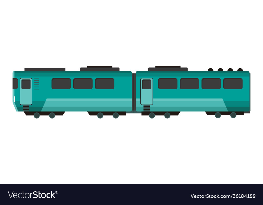 Passenger express train railway carriage cartoon Vector Image Passenger express train railway carriage cartoon Vector Image